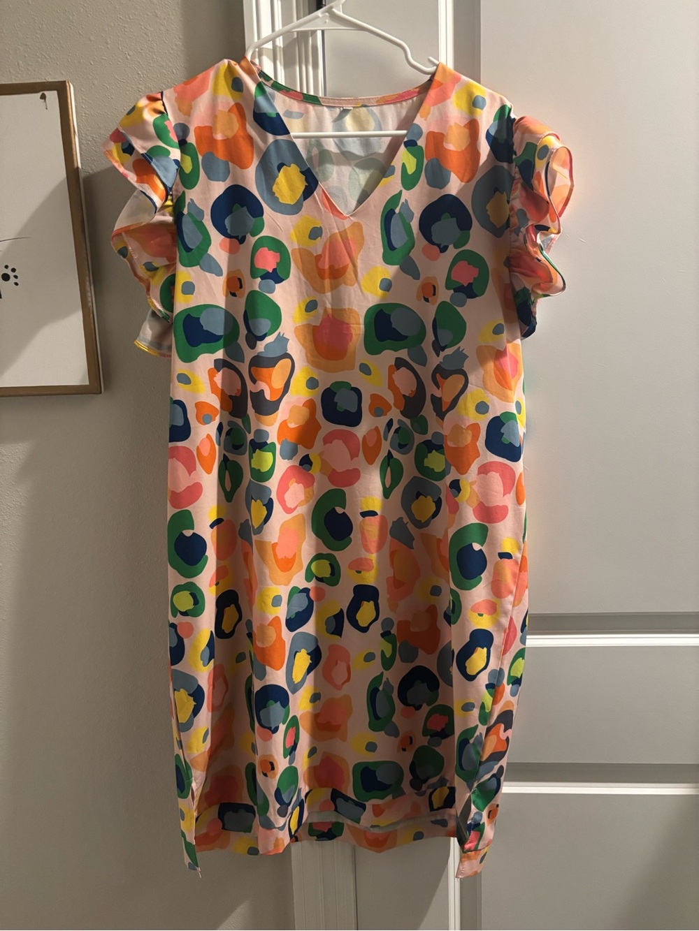 Multicolor Floral Print V-Neck Dress